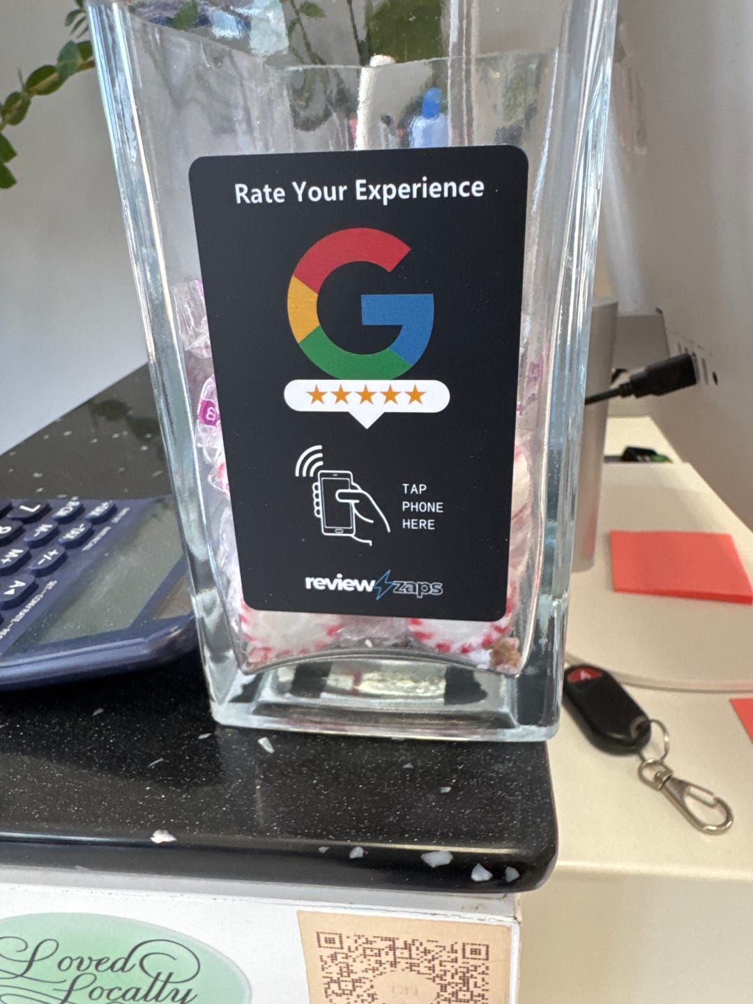 Customer photo review of NFC Google Review Card