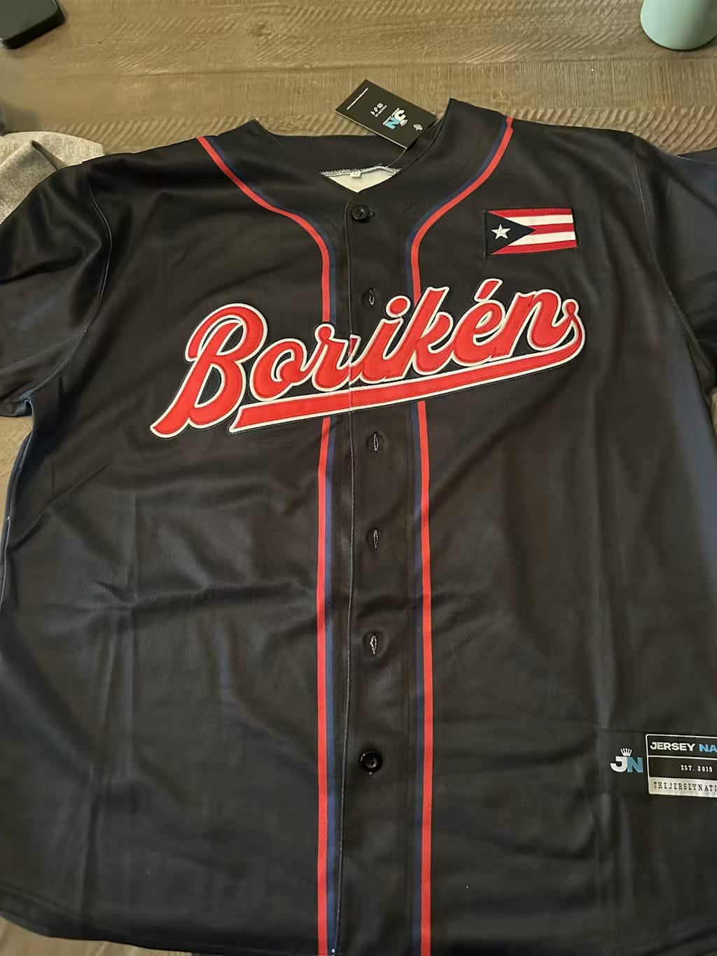 Customer photo review of Puerto Rico Heritage Custom Baseball Jersey