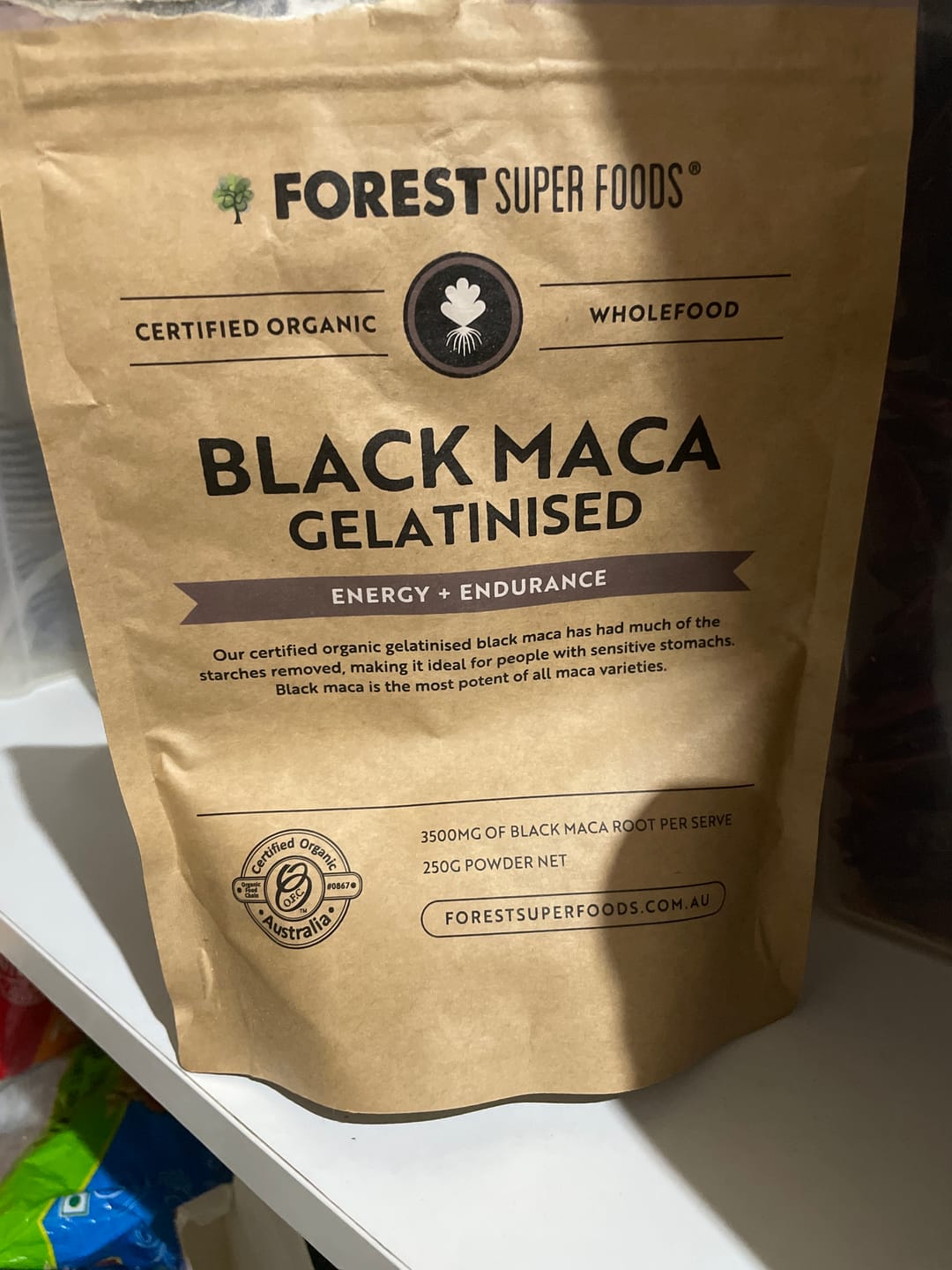 Customer photo review of Gelatinized Black Maca Powder