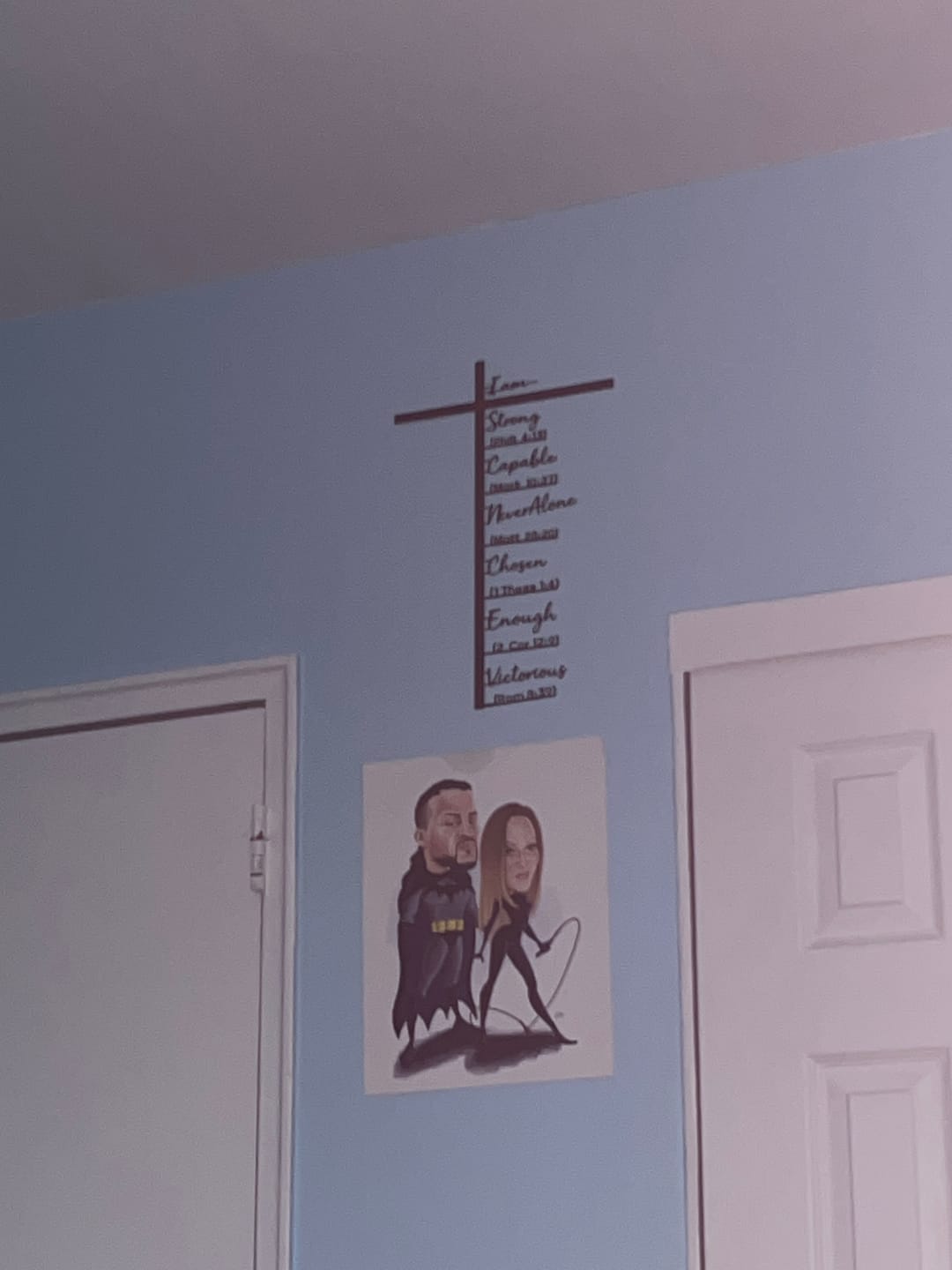 Customer photo review of Christianartworkshop Biblical Verse Cross Metal Wall Decor: Daily Faith Reminder