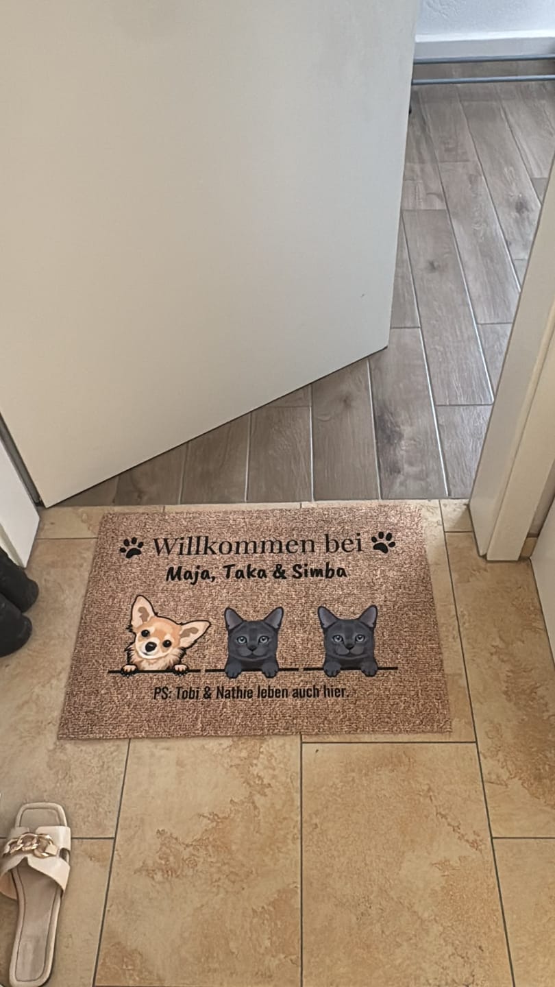 Customer photo review of Personalisierte Fußmatte - Willkommen bei