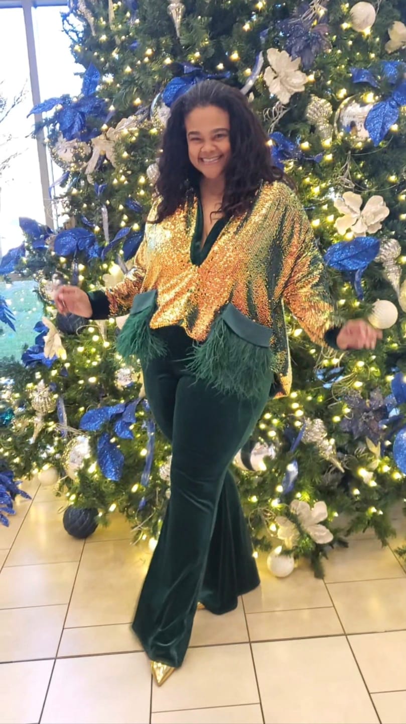 Customer photo review of Green Mina Dress