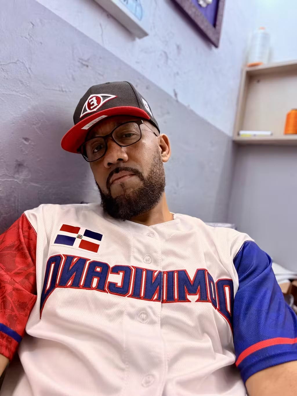 Customer photo review of Dominican Republic Heritage Custom Baseball Jersey