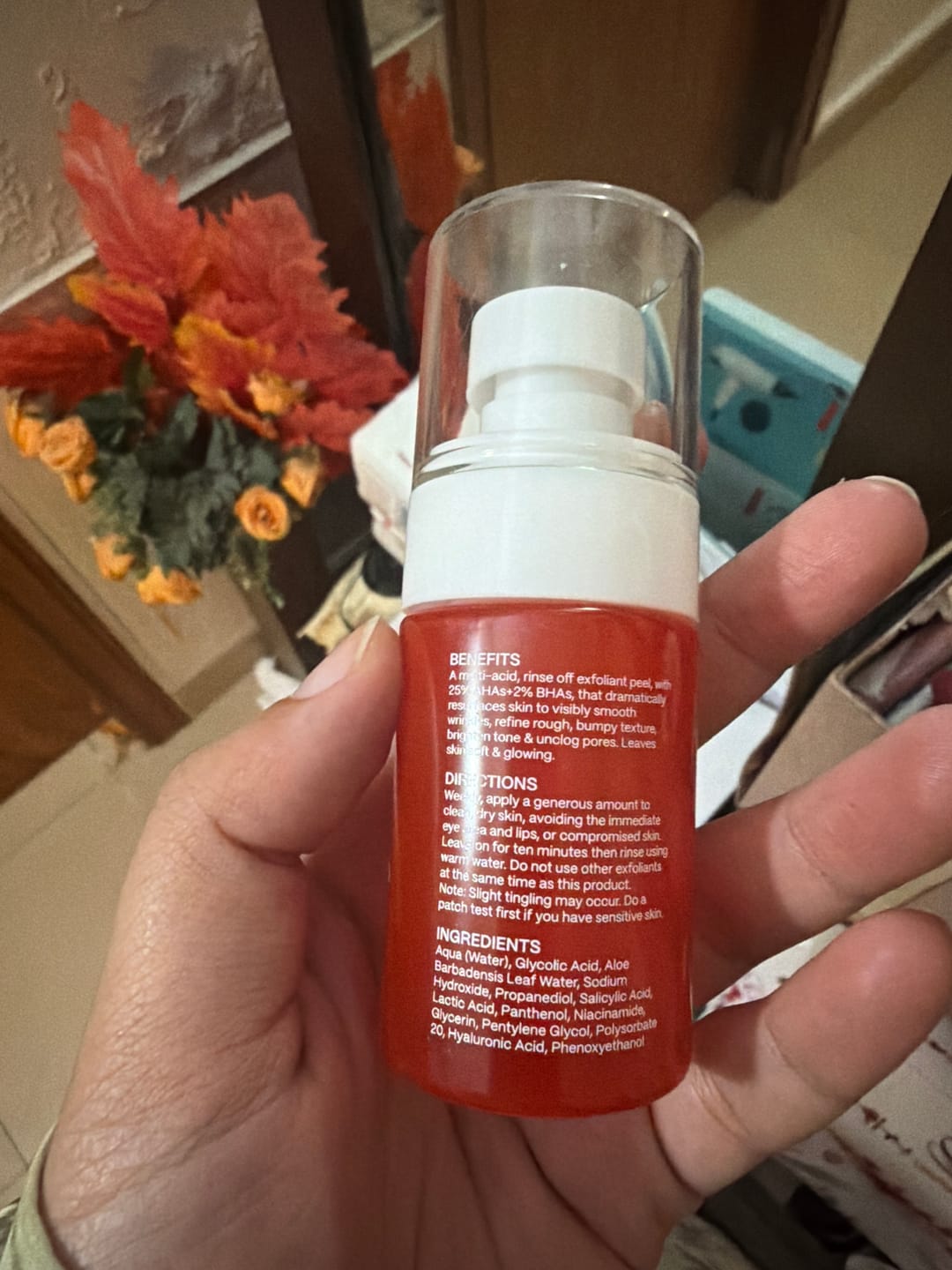 Customer photo review of BAKUCHIOL RESURFACING NIGHT SERUM - with 10% Lactic Acid