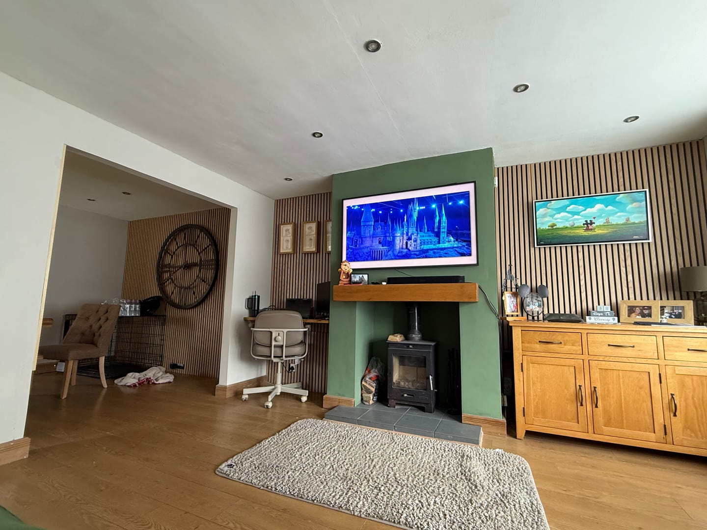 Customer photo review of SlatWall Acoustic Honey Oak Slatted Wall Panel
