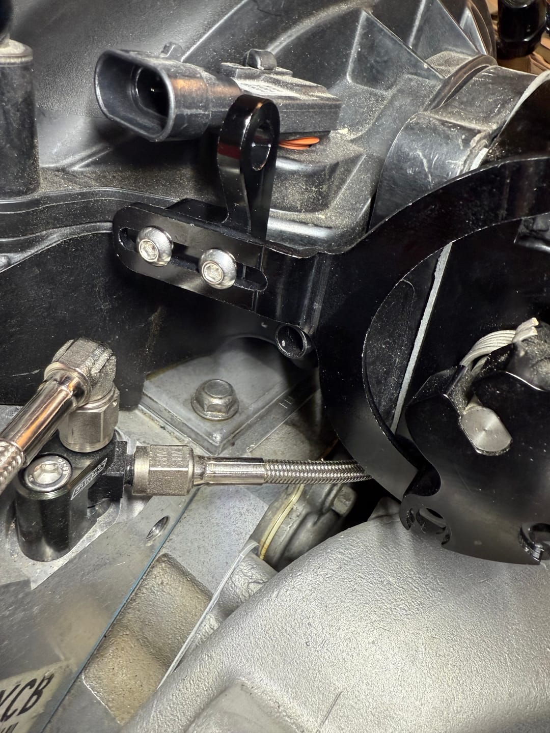 Customer photo review of Motion Throttle Cable Bracket for ICON 92/102mm for Motion Raceworks / Lokar Cable 18-11009-1