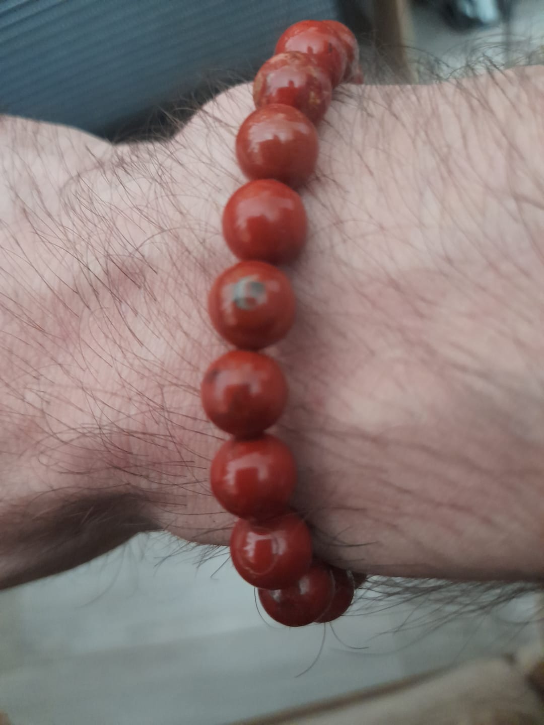 Customer photo review of Bracelet Jaspe Rouge 8mm