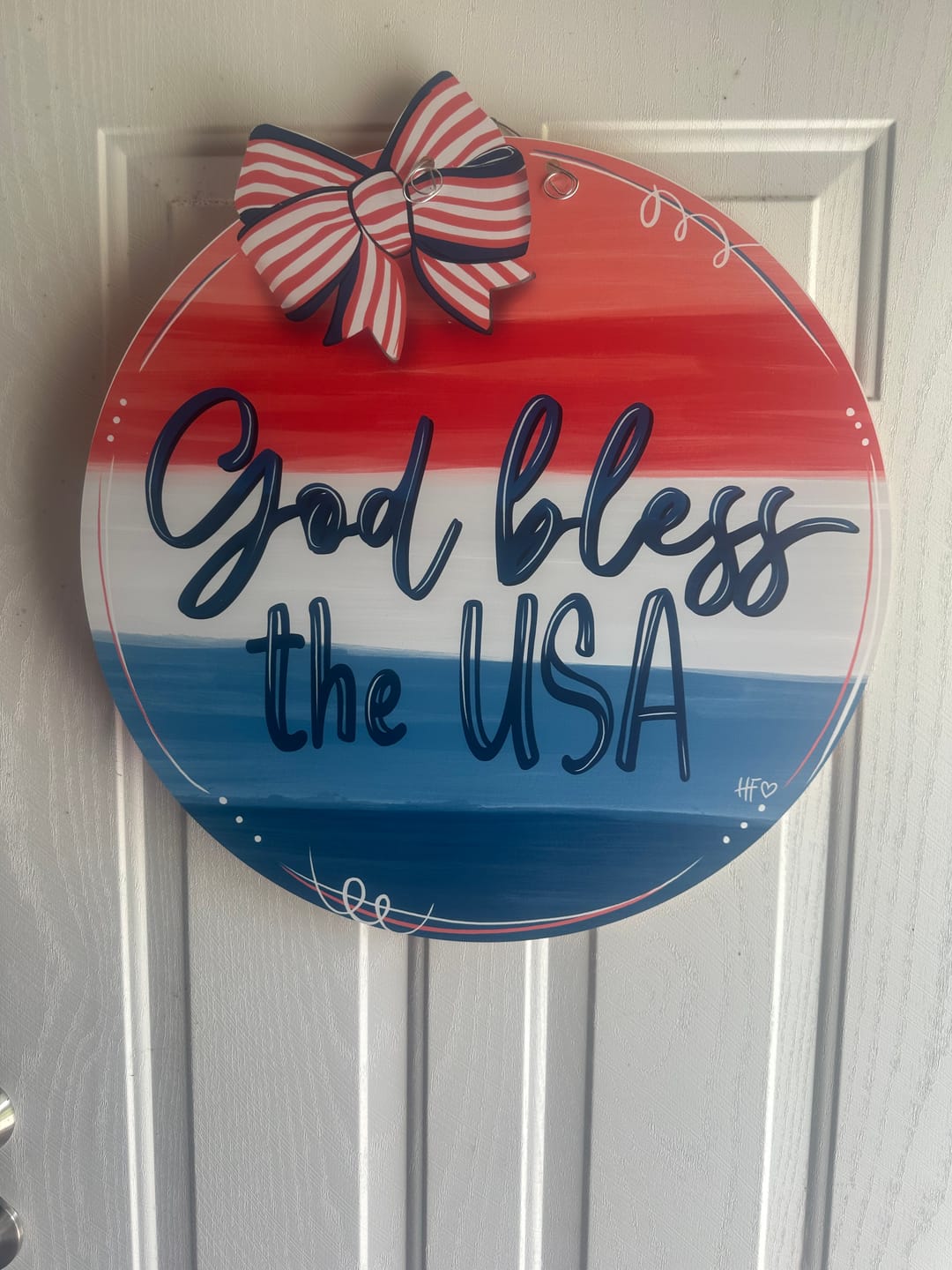 Customer photo review of Patriotic Star with Bow Door Hanger