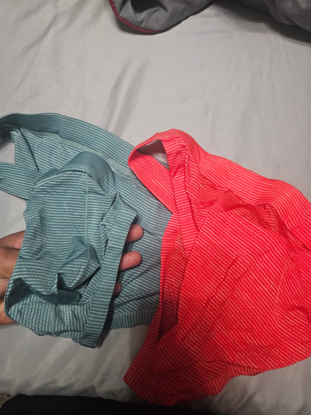 Customer photo review of 3 Pack Men's Breathable Mesh Odor-Resistant Solid Color Sexy Briefs