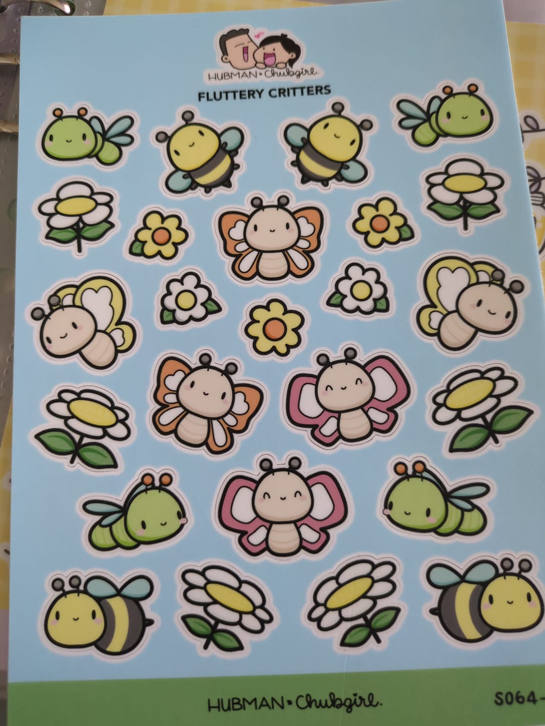 Customer photo review of Fluttery Critters Sticker Sheet