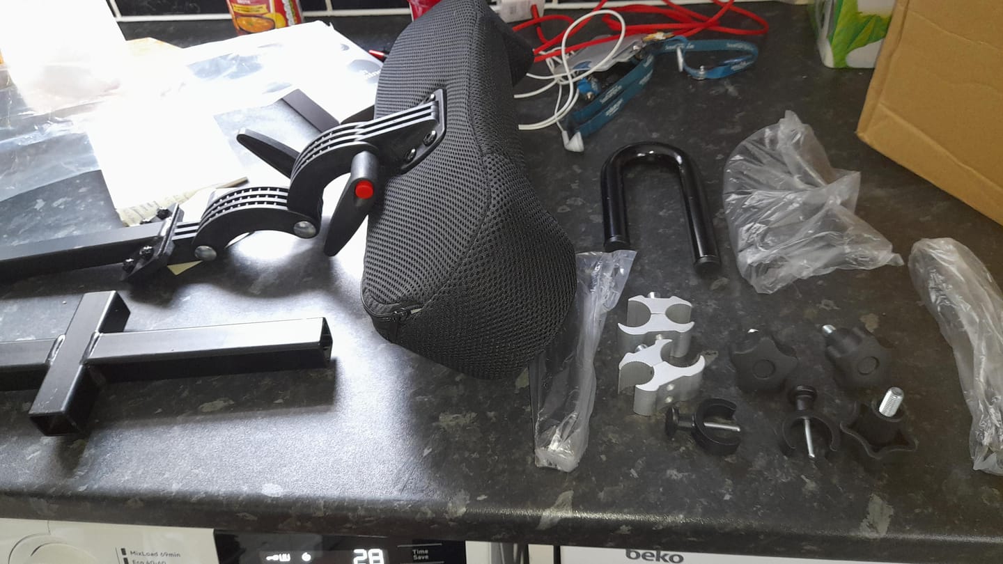 Customer photo review of Etech Mobility Adjustable Wheelchair Headrest – Comfortable Support for Electric Wheelchairs