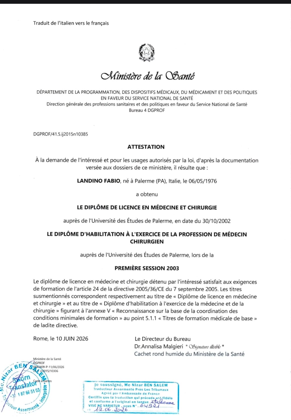 Customer photo review of TRADUCTION ATTESTATION