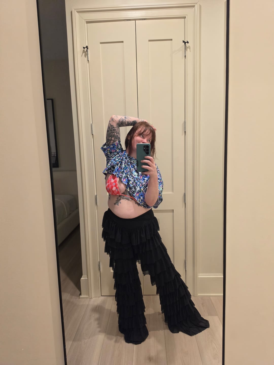 Customer photo review of ✨PRE ORDER ✨Black Ruffle Flares