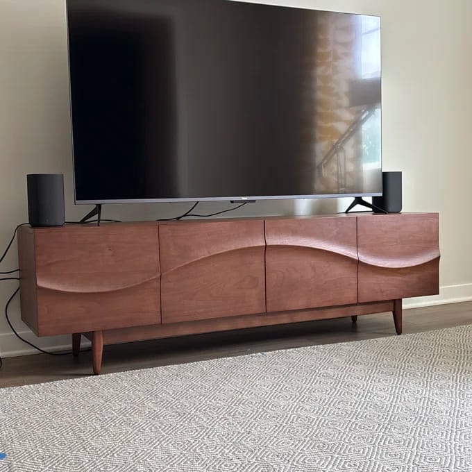 Customer photo review of Organic Curve Console Table Natural Solid Wood Entryway Oval Ring Base
