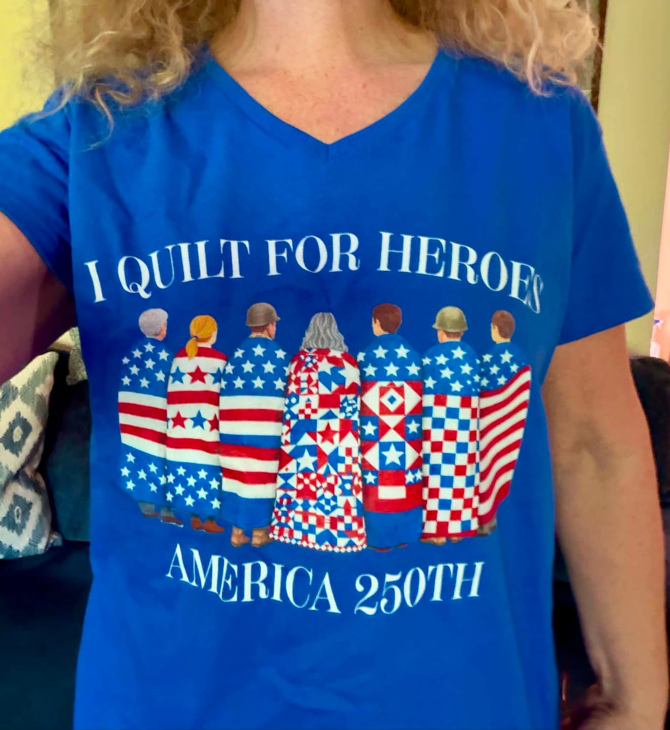 Customer photo review of Quilts of Honor Lady V-neck