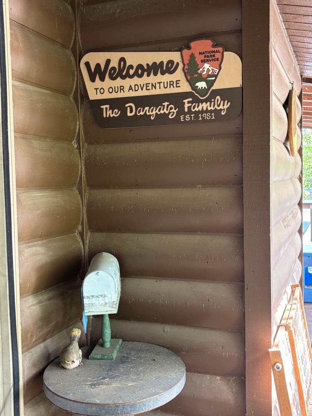 Customer photo review of 3D National Park Service Family Name Welcome Sign (Bear Design)