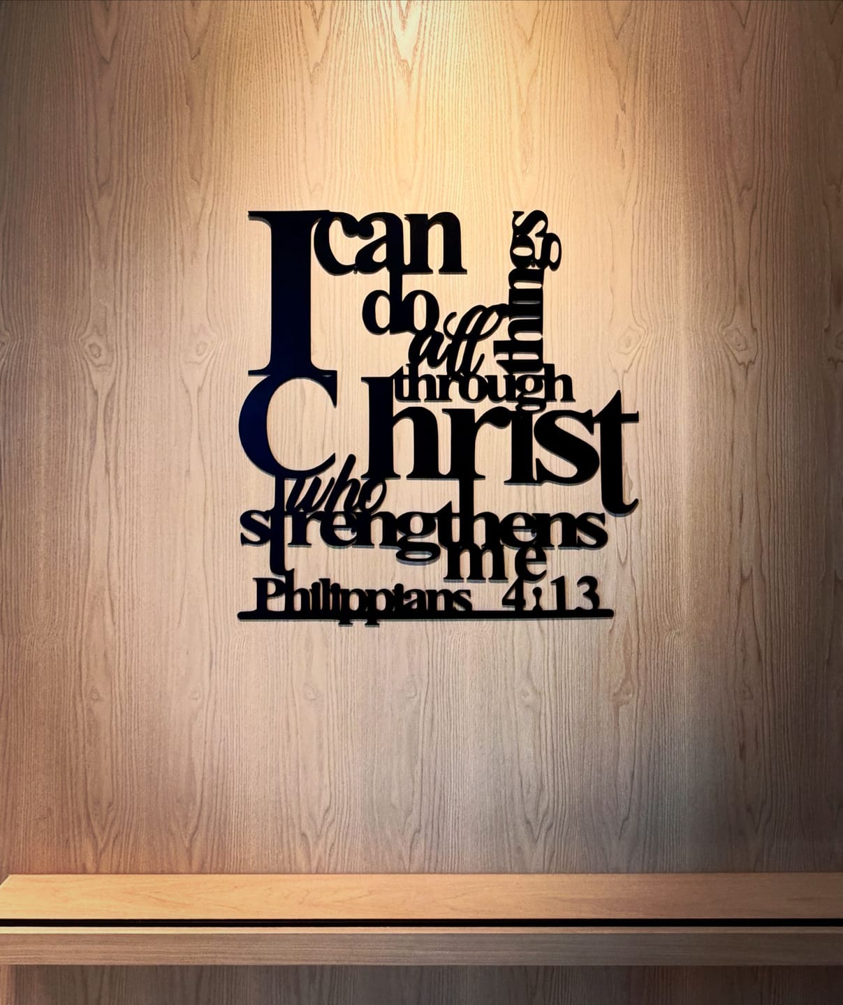 Customer photo review of Christianartworkshop Philippians 4:13 I Can Do All Things Metal Wall Decor: Christ’s Strength for Your Walls