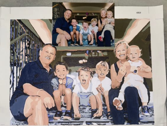 Customer photo review of Custom Paint By Numbers - Personalized Portraits Art