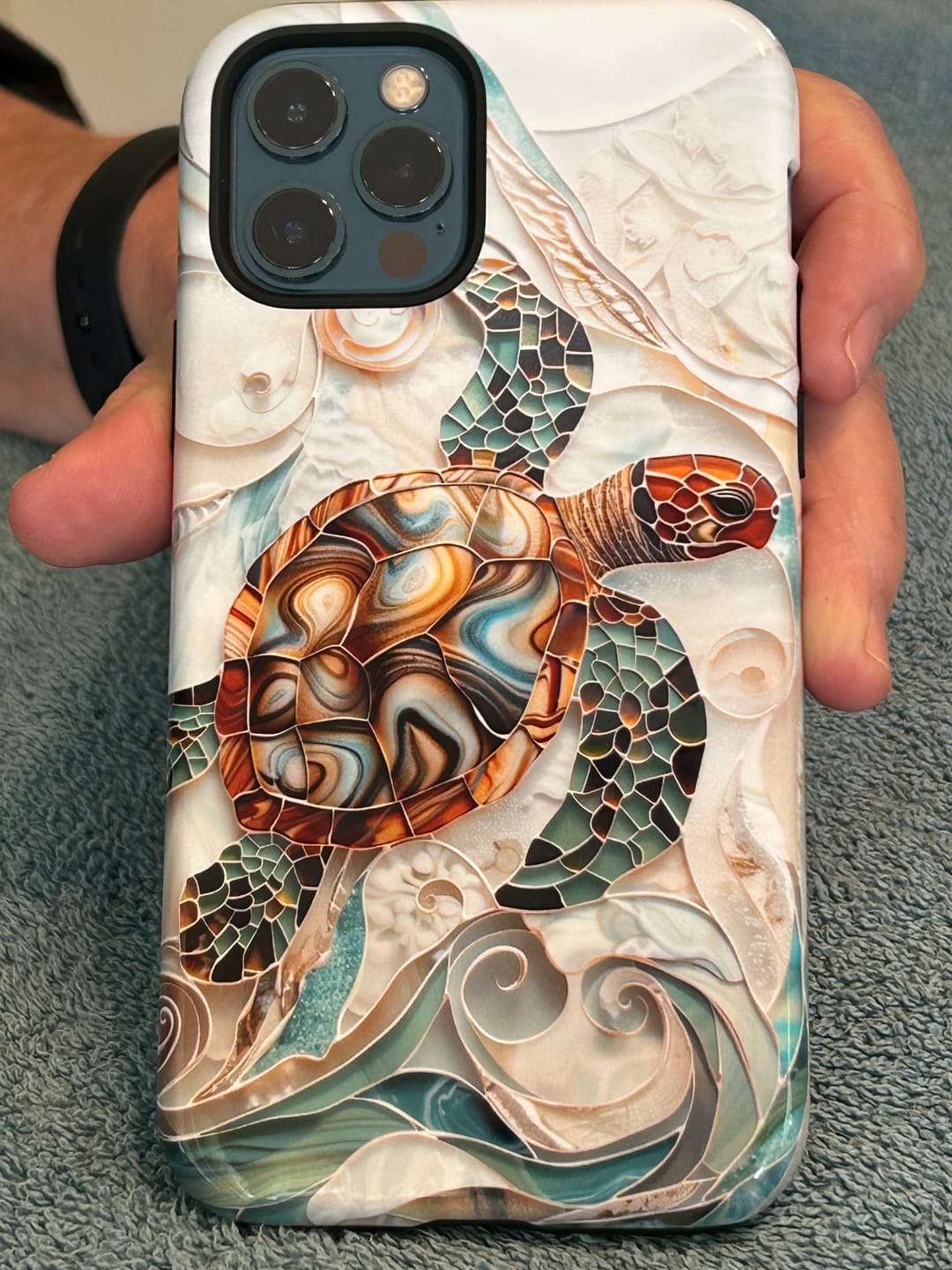 Customer photo review of Sea Turtle Stained Glass Design 1 Print iPhone Case