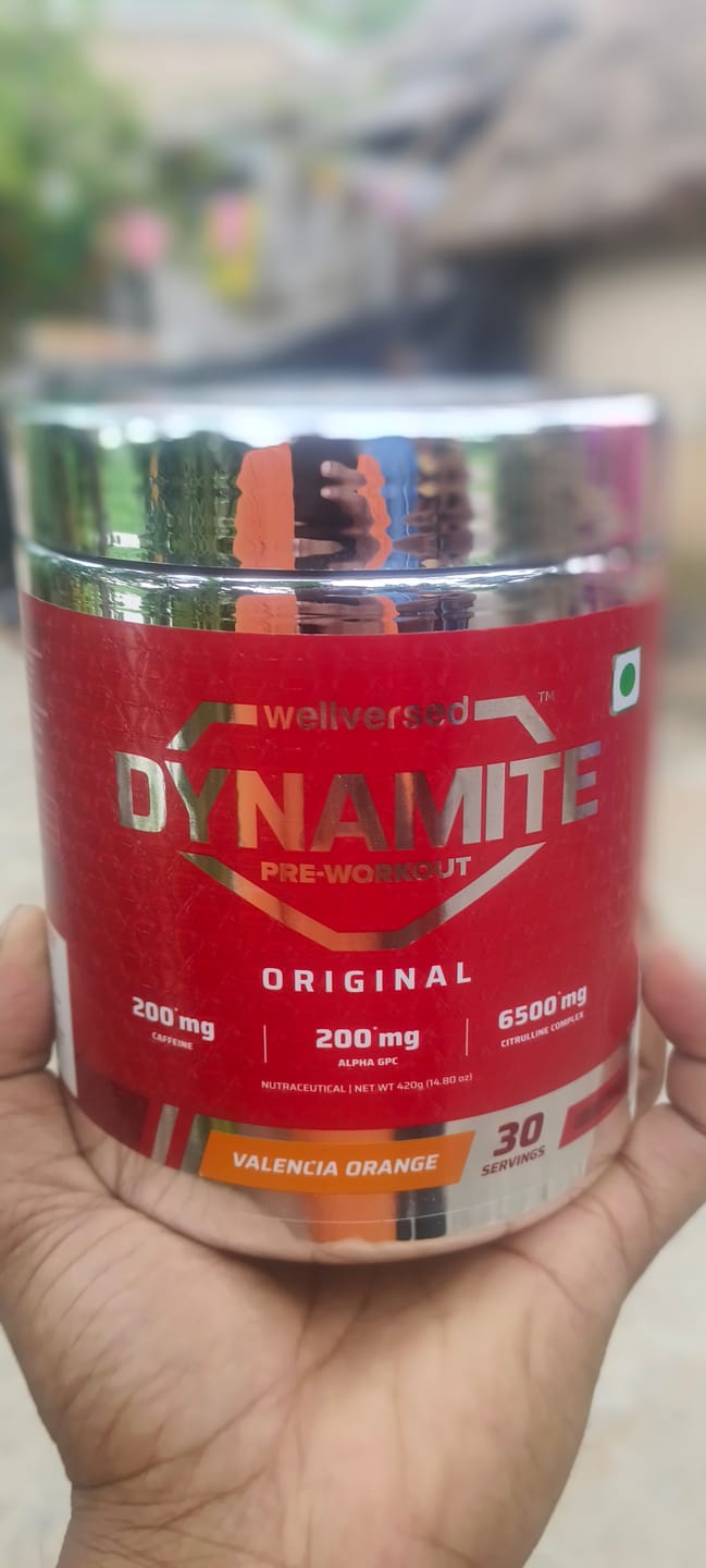 Customer photo review of Dynamite Pre-Workout | Valencia Orange - (420g, 30 Servings)