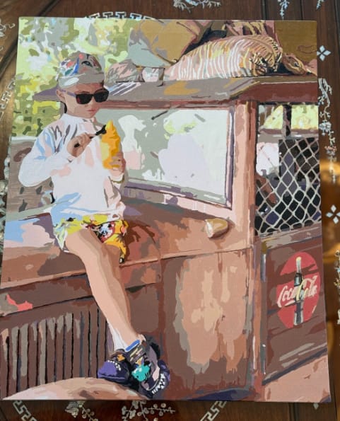 Customer photo review of Custom Paint By Numbers - Personalized Portraits Art