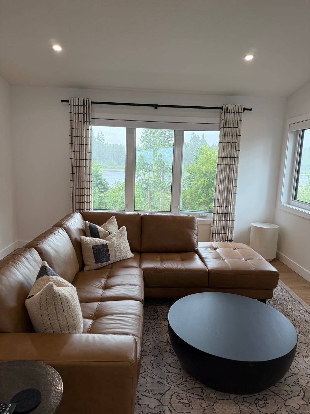 Customer photo review of Brooke Plaid Linen Blend Pinch Pleated Curtains
