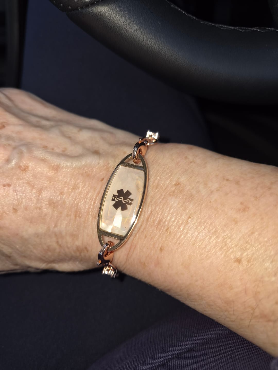 Customer photo review of Lumine Grace Women’s Medical ID Bracelet