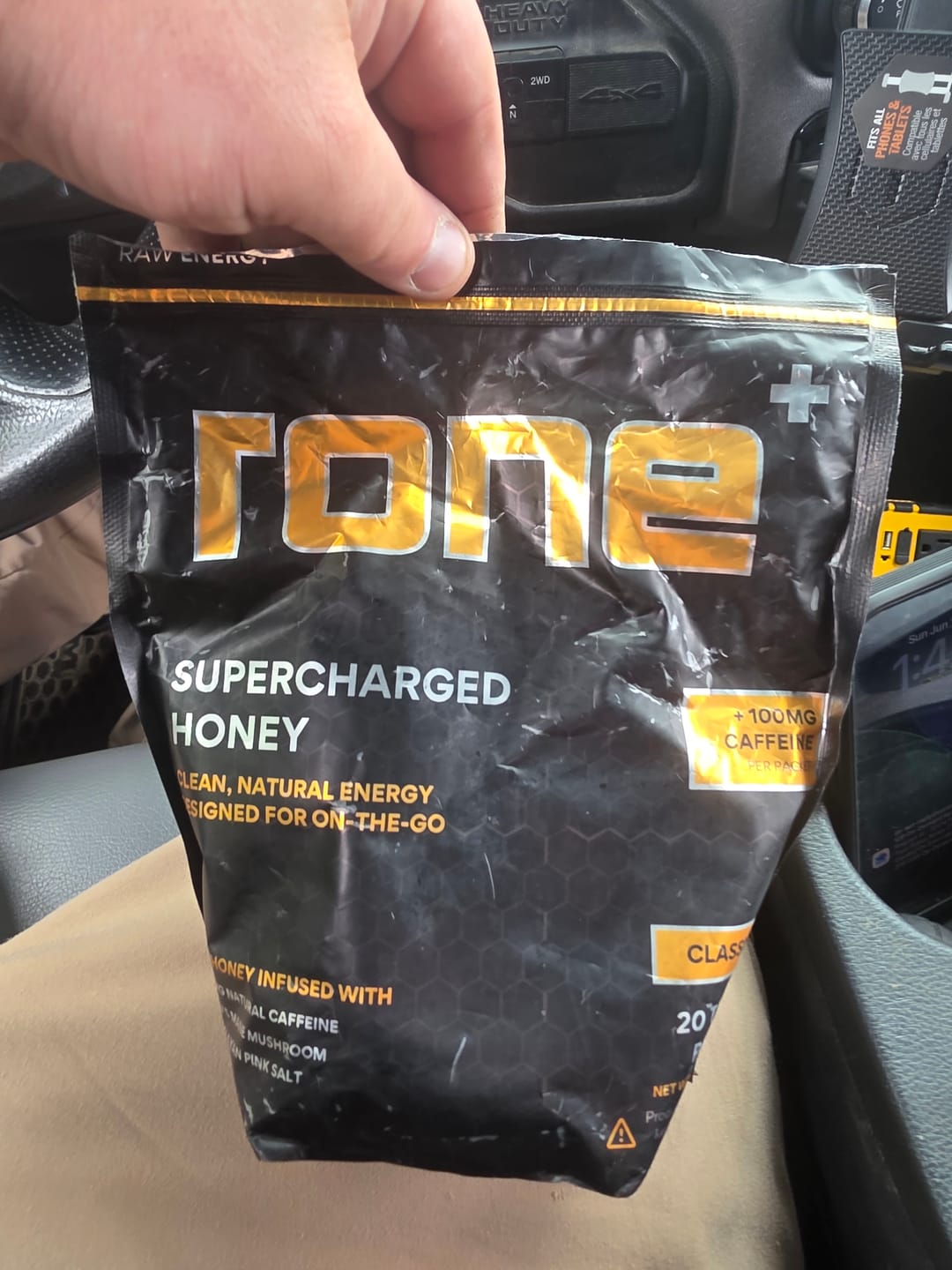 Customer photo review of 100mg Caffeine - Lemon - SuperCharged Honey (20-Pack)