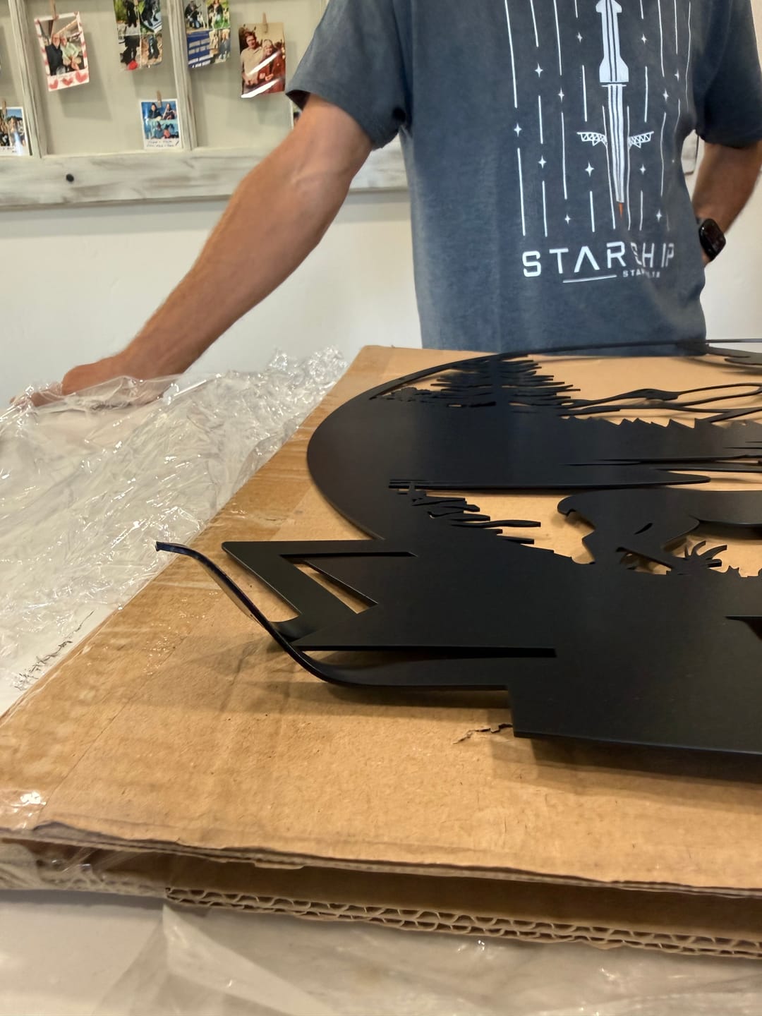Customer photo review of Deer Metal Sign
