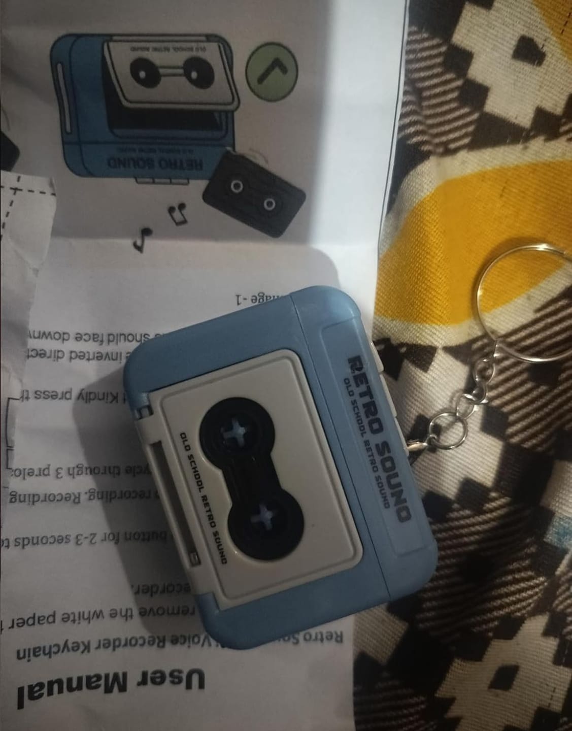 Customer photo review of Retro Voice Recorder Keychain
