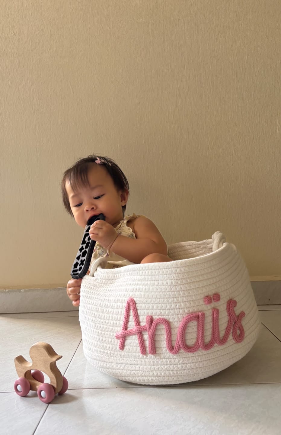 Customer photo review of Baby Knits™ Personalized Knitted Basket