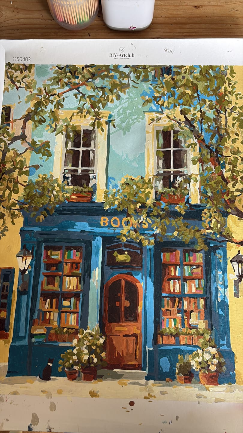 Customer photo review of The Blue Bookshop | Paint by Number