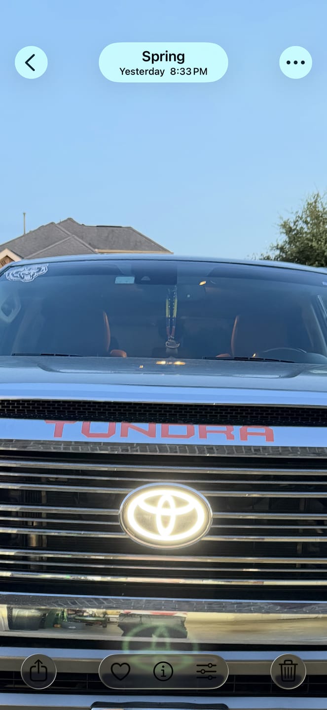 Customer photo review of Toyota Logo Front Grille LED Dynamic Illuminated Emblem Compatible with ACC Radar