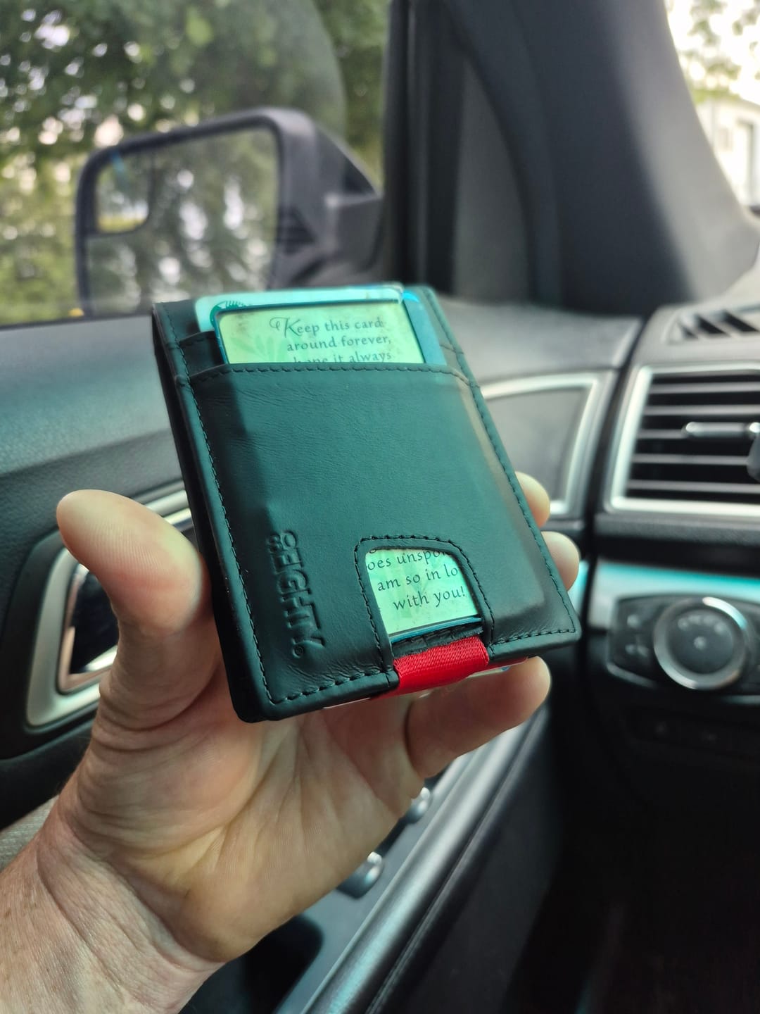 Customer photo review of 80Eighty® Matte Black Leather Wallet