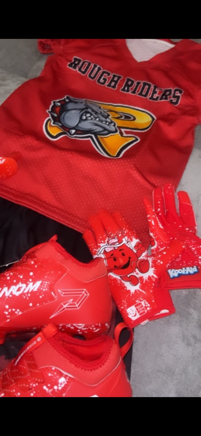Customer photo review of Kool-Aid 'Cherry' Football Gloves - VPS4 by Phenom Elite