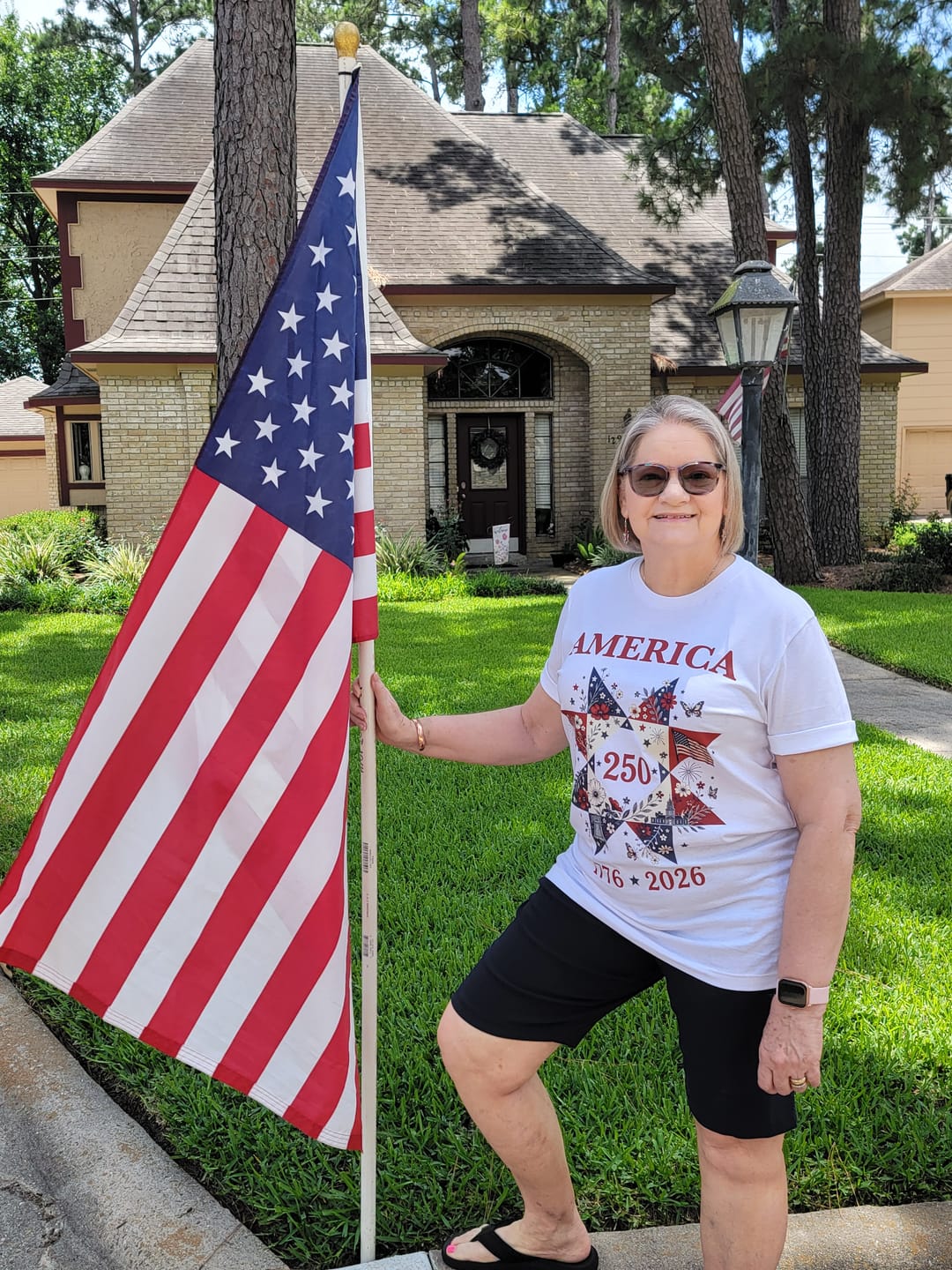 Customer photo review of Liberty In Bloom Quilt T-shirt