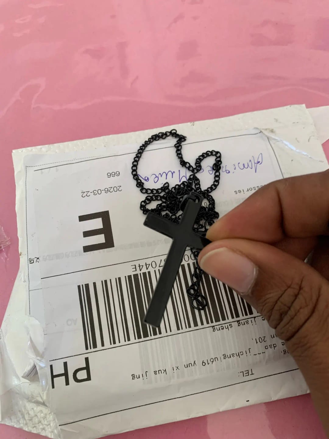 Customer photo review of Fashionable Stainless Steel Cross Pendant Necklace Men's And Women's Link Chain Handsome Boy And Girl Punk Hip-Hop Jewelry Gift