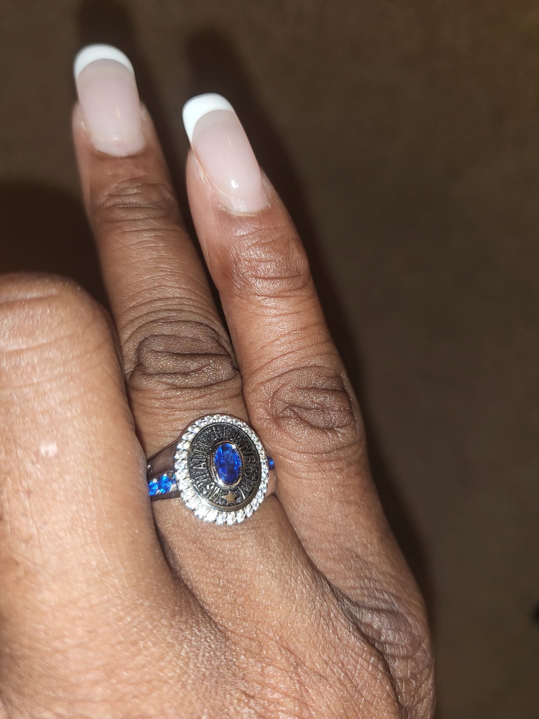 Customer photo review of Strength, Growth, And Success - Family Personalized Custom Graduation Ring With Birthstone