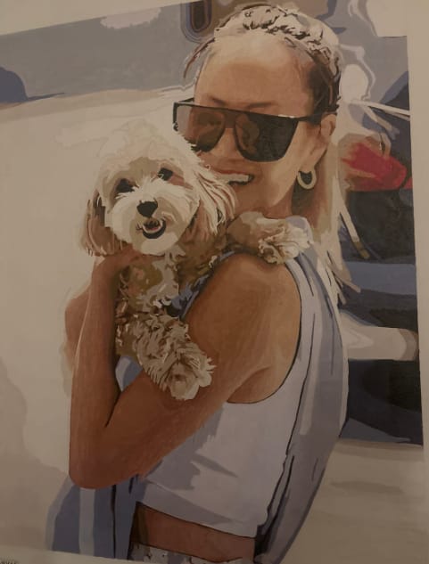 Customer photo review of Custom Paint By Numbers - Personalized Portraits Art