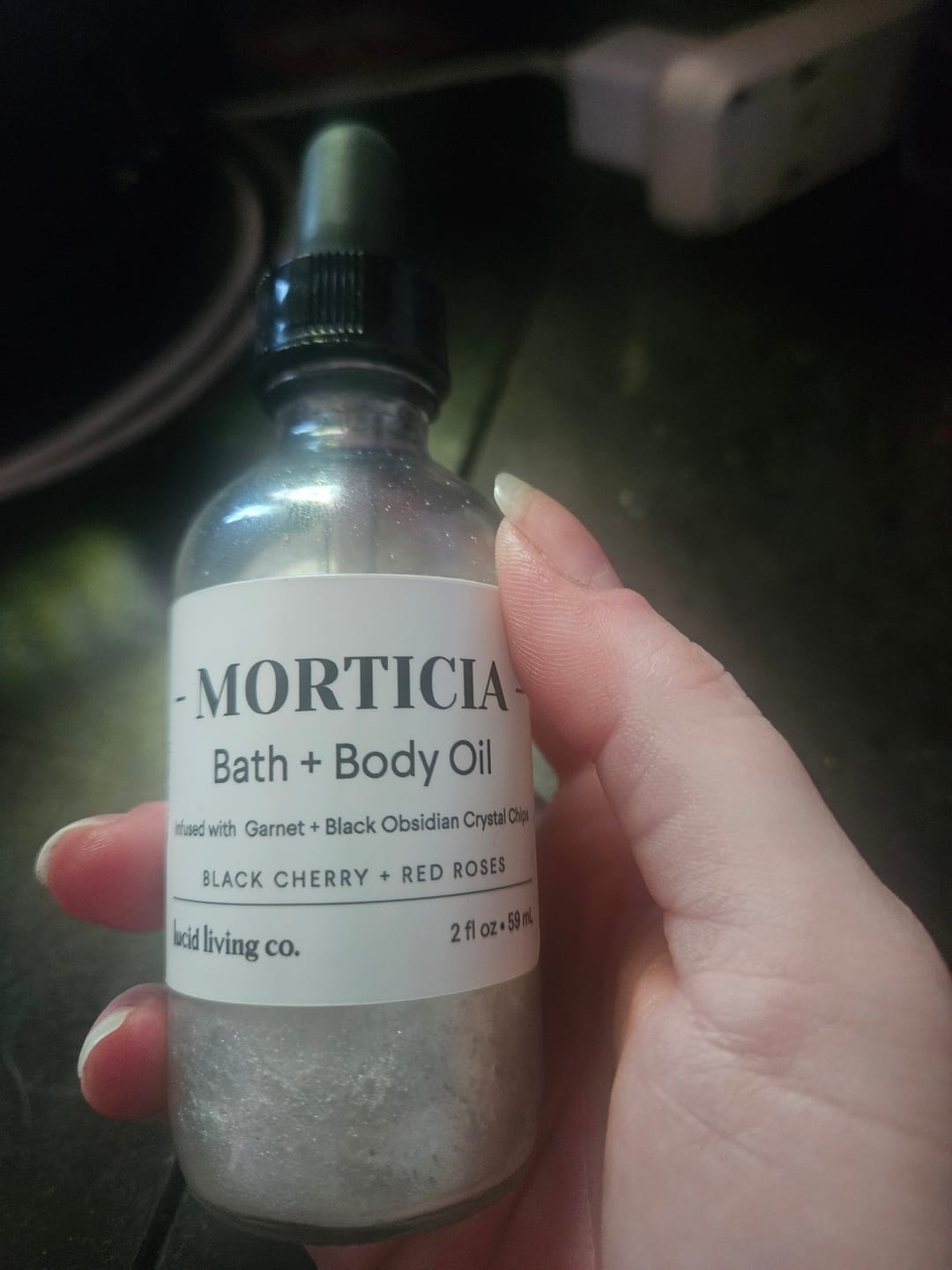Customer photo review of MORTICIA Bath & Body Oil