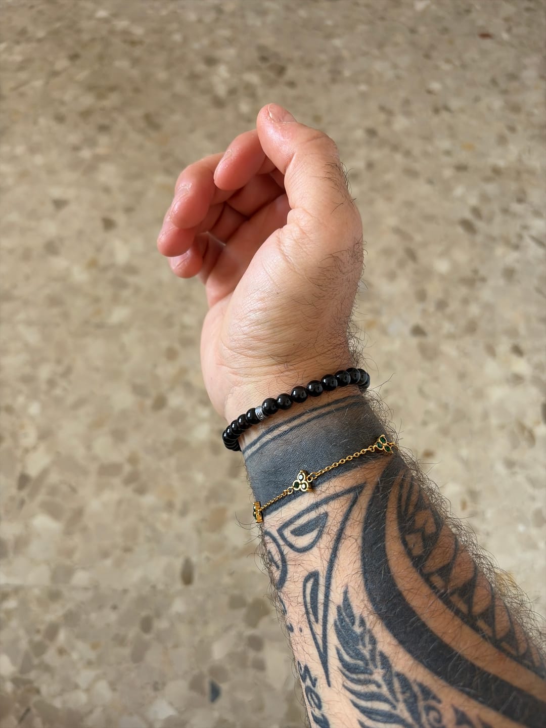 Customer photo review of Green Clover Bracelet (Gold)