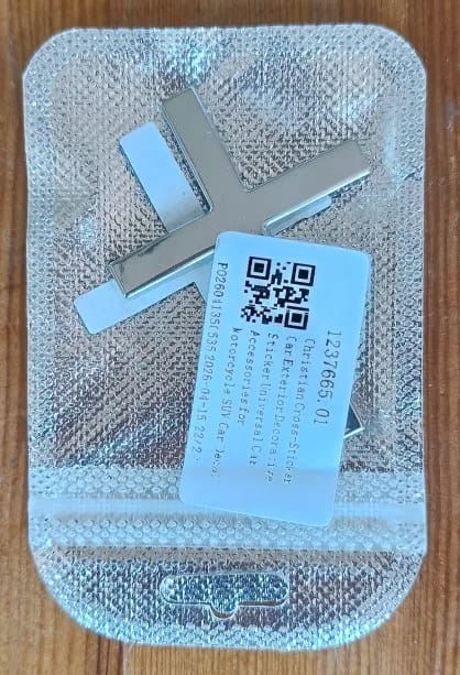 Customer photo review of Christian Cross-Sticker SUV Car Body Christian Symbols Car Badge 3D Metal Design Emblem Badge For Personalized Vehicle Exterior