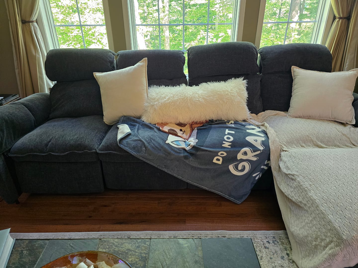 Customer photo review of Cloudcubo L-Shaped Modular Power Reclining Sectional | 4 Piece, Zero Wall Hugger