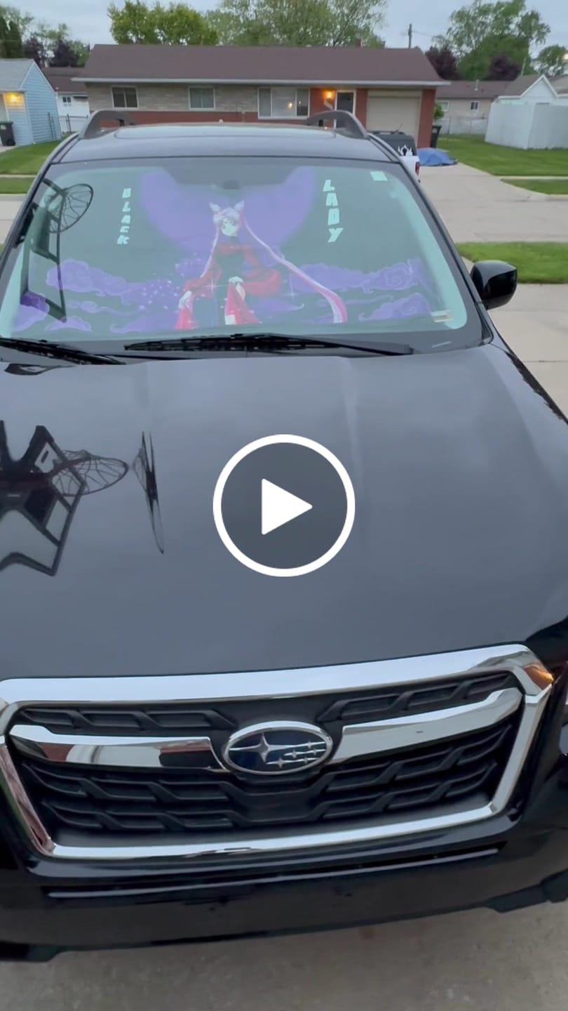 Customer video review of Black Lady Car Sunshade Custom Sailor Moon Anime Car Accessories