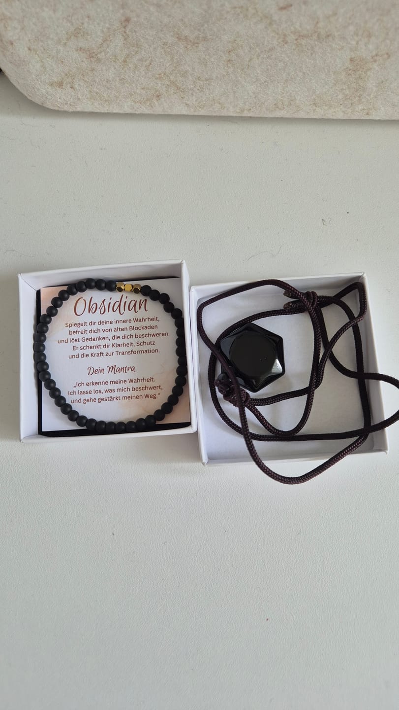 Customer photo review of Obsidian Anti-Negativität Set