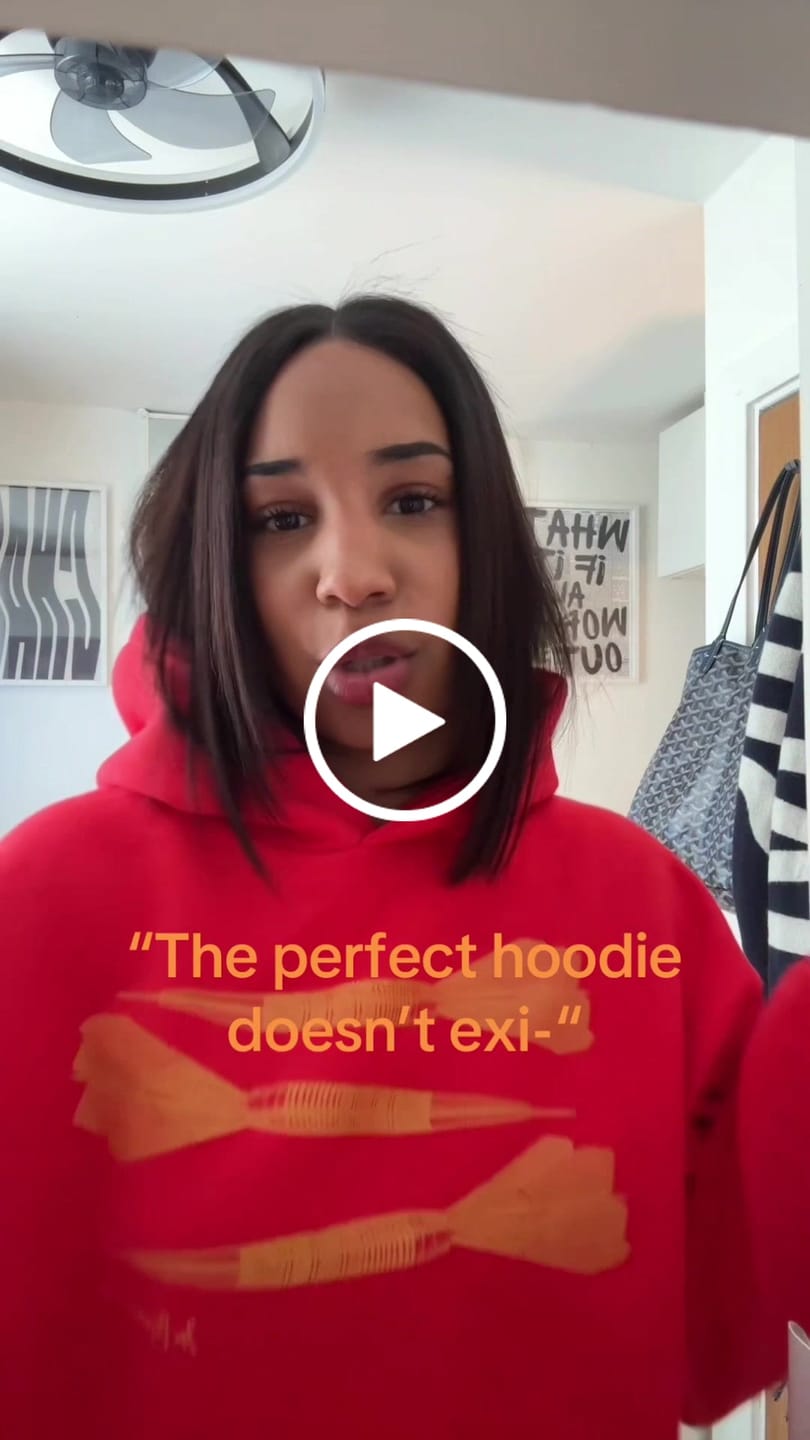 Customer video review of darts red hoodie