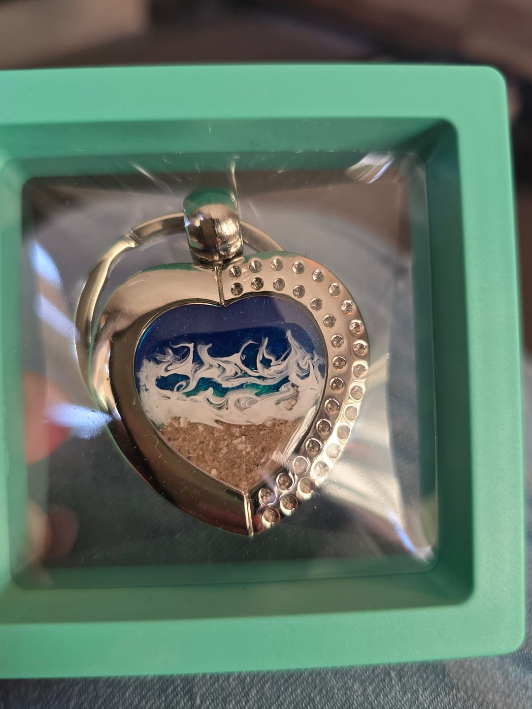 Customer photo review of Seaside Heart Keyring
