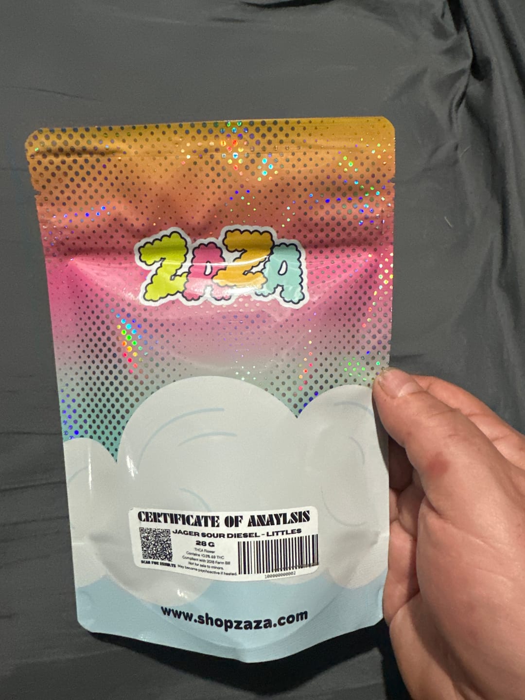 Customer photo review of Jager Sour Diesel - 28 Grams Littles - Sativa