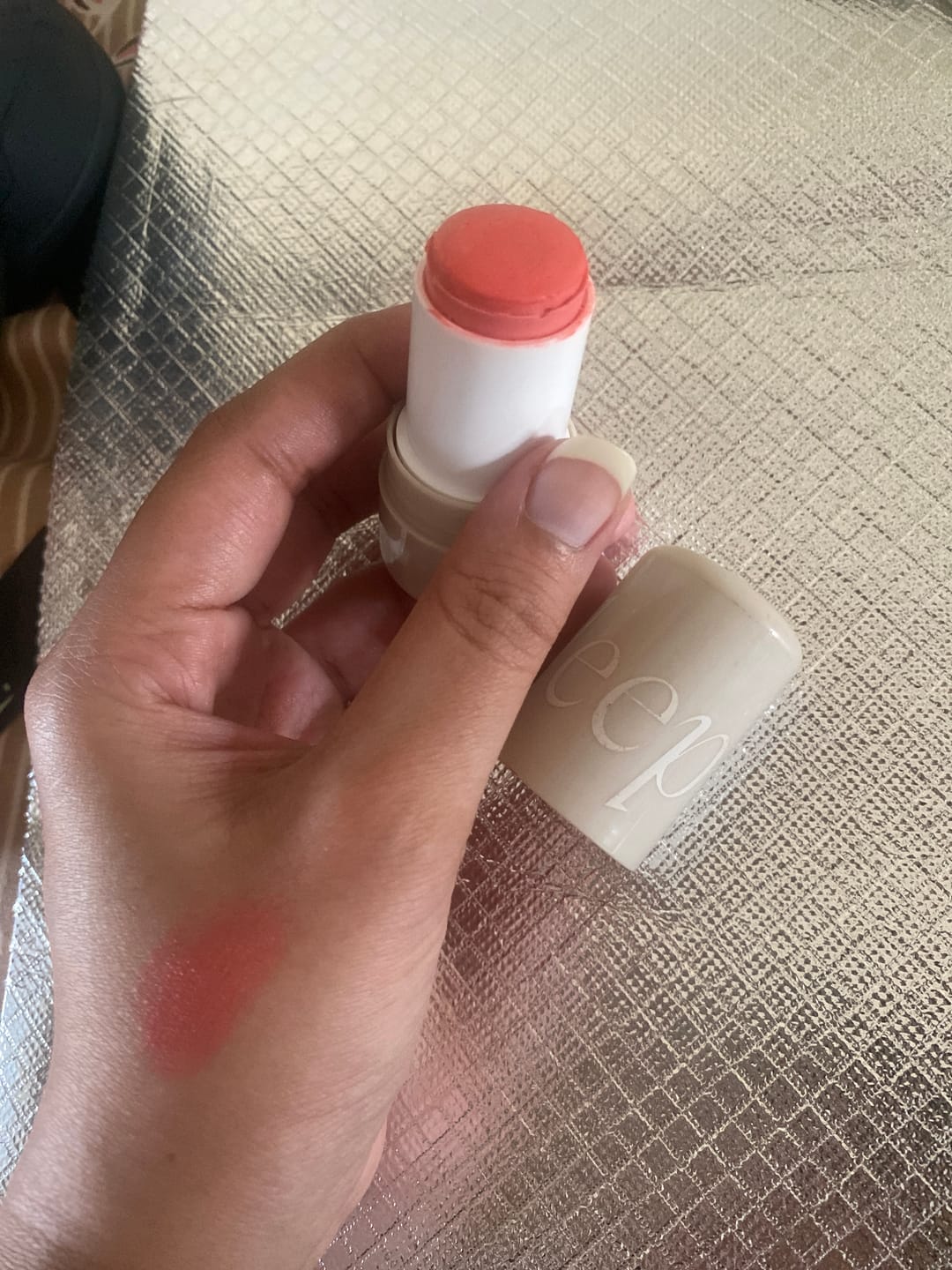 Customer photo review of VELVET FLUSH - Lip+Cheek Blush