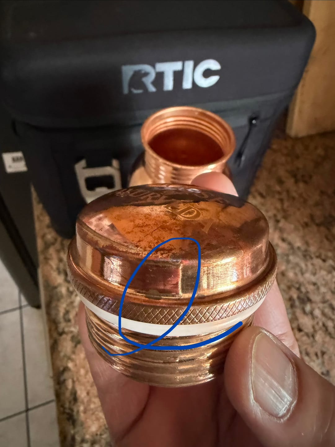 Customer photo review of Certified Ayurveda® Pure Copper Water Bottles - V2 Hand-Hammered Edition
